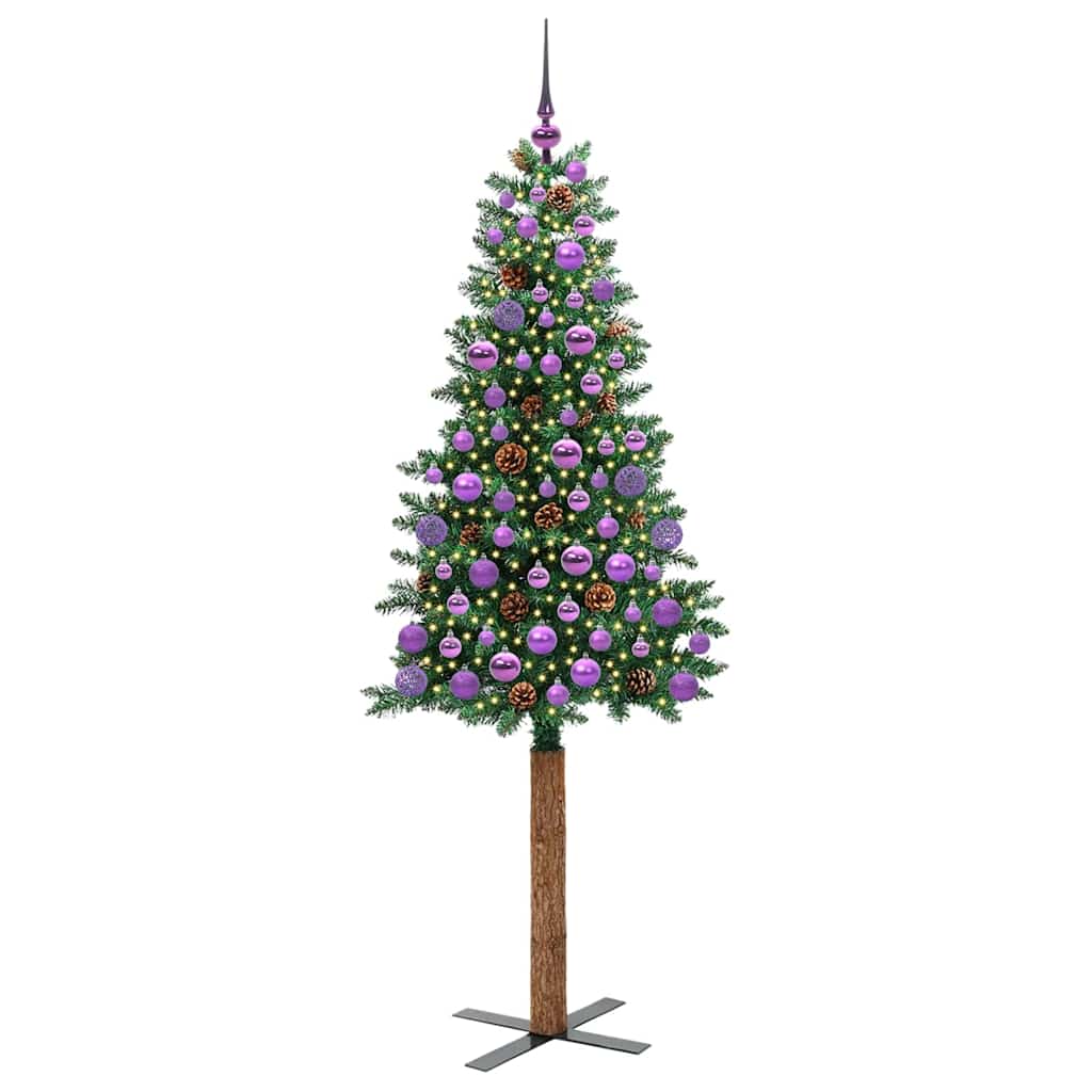 Sapin de Noël mince Vert 180 cm PVC et bois de pin massif - XIOS