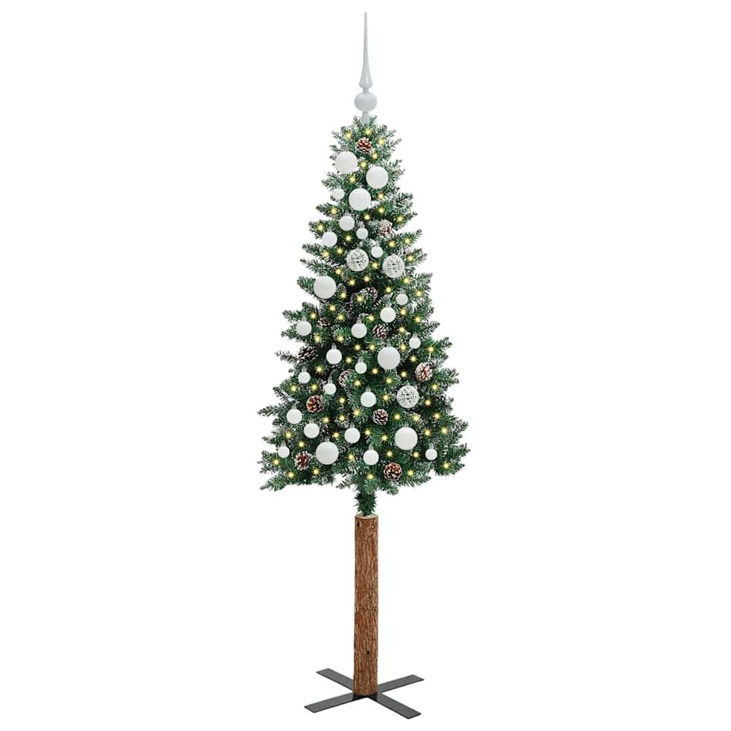 Sapin de Noël mince avec 150 LED Vert et blanc 150 cm - XIOS