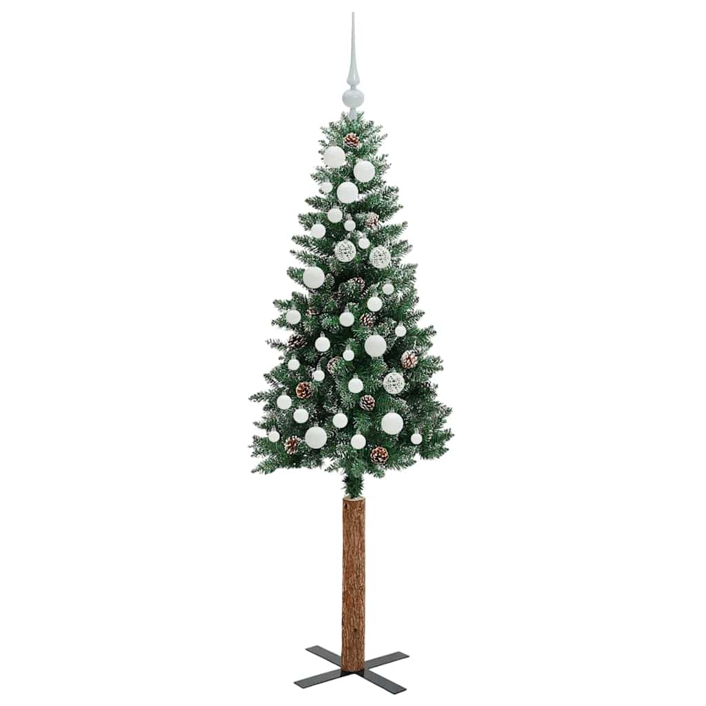 Sapin de Noël mince avec 150 LED Vert et blanc 150 cm - XIOS