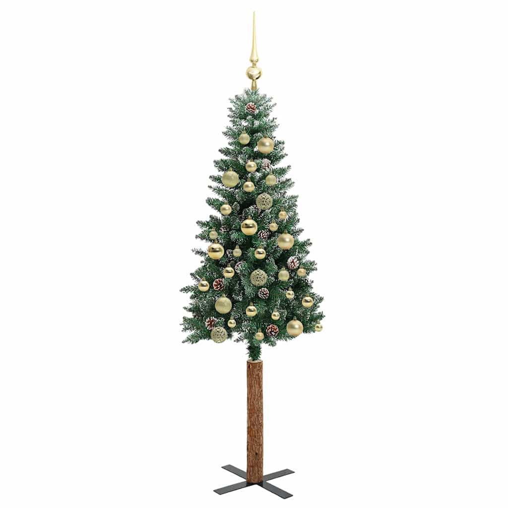 Sapin de Noël mince avec 150 LED Vert et blanc 150 cm - XIOS