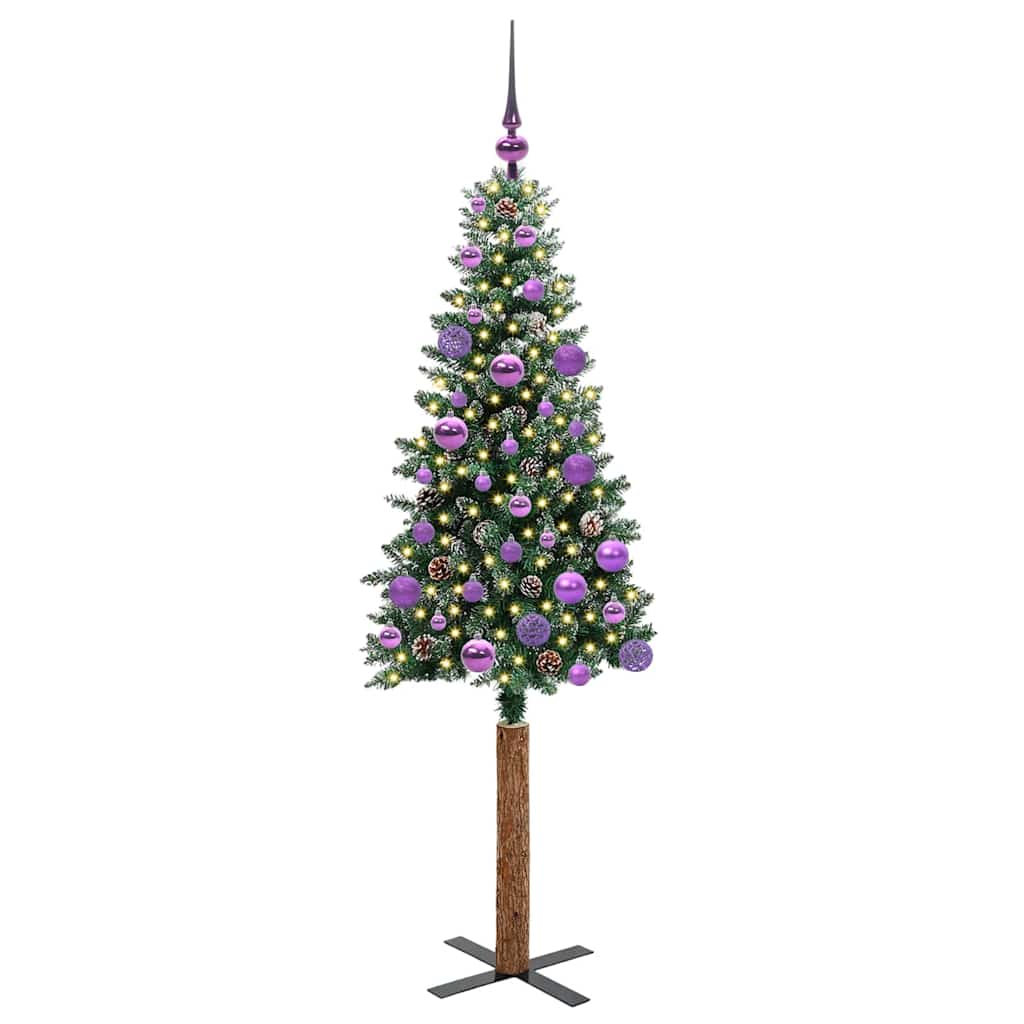 Sapin de Noël mince avec 150 LED Vert et blanc 150 cm - XIOS