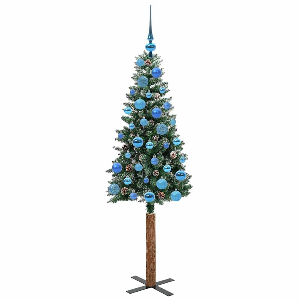 Sapin de Noël mince avec 150 LED Vert et blanc 150 cm - XIOS
