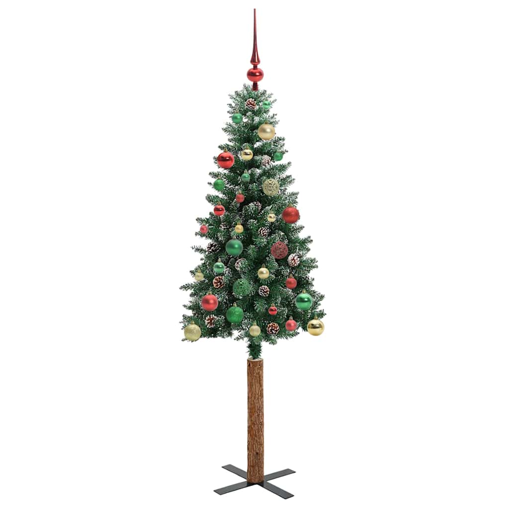 Sapin de Noël mince avec 150 LED Vert et blanc 150 cm - XIOS