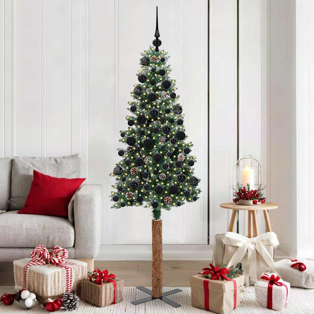Sapin de Noël mince avec 300 LED Vert et blanc 180 cm - XIOS