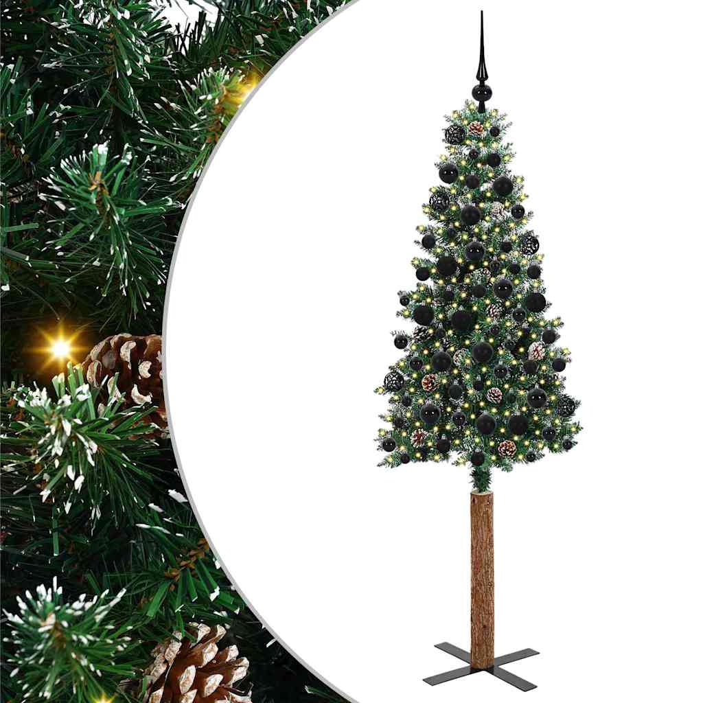 Sapin de Noël mince avec 300 LED Vert et blanc 180 cm - XIOS