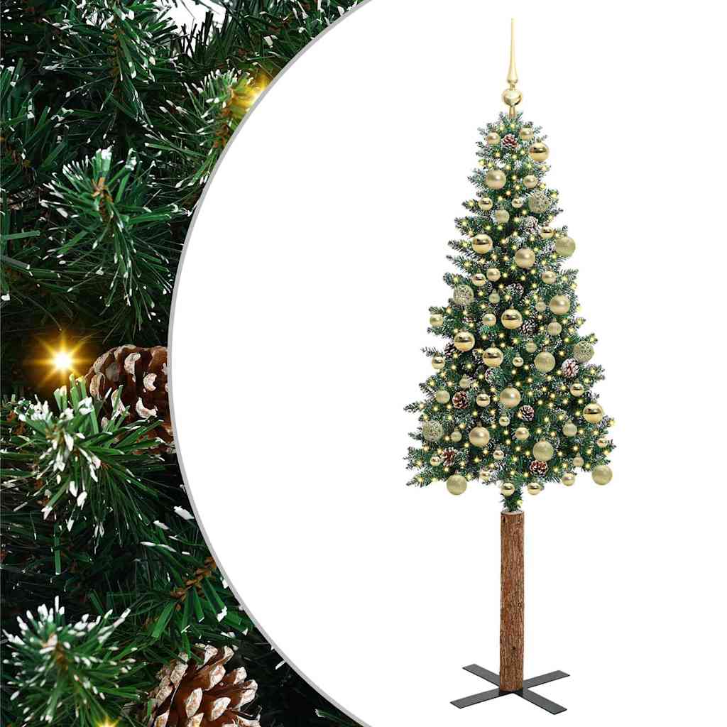 Sapin de Noël mince avec 300 LED Vert et blanc 180 cm - XIOS