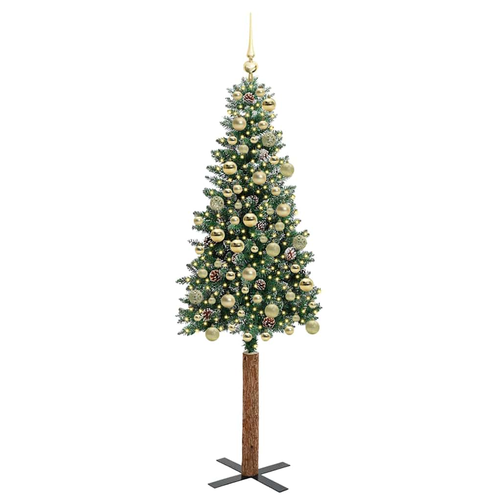 Sapin de Noël mince avec 300 LED Vert et blanc 180 cm - XIOS