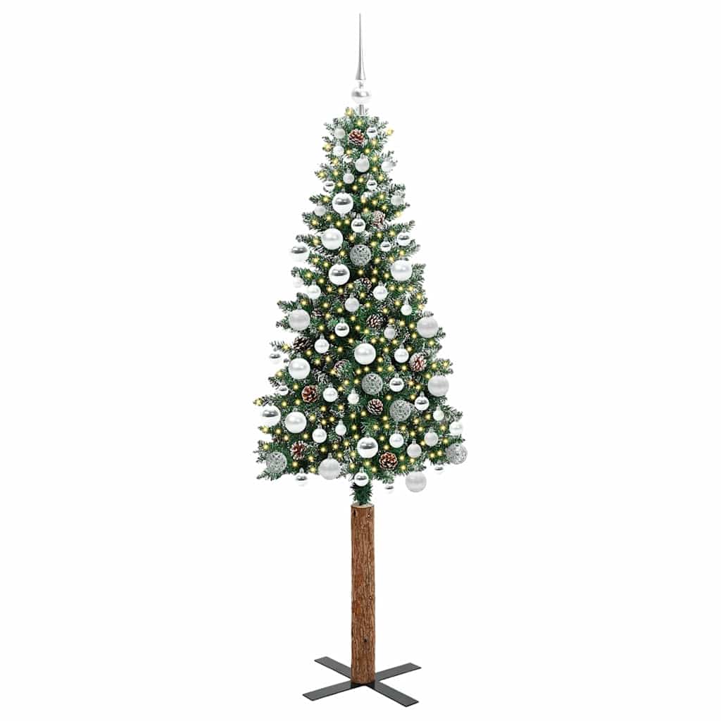 Sapin de Noël mince avec 300 LED Vert et blanc 180 cm - XIOS