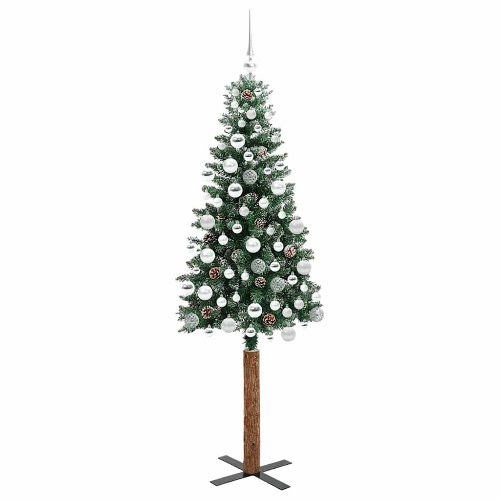 Sapin de Noël mince avec 300 LED Vert et blanc 180 cm - XIOS