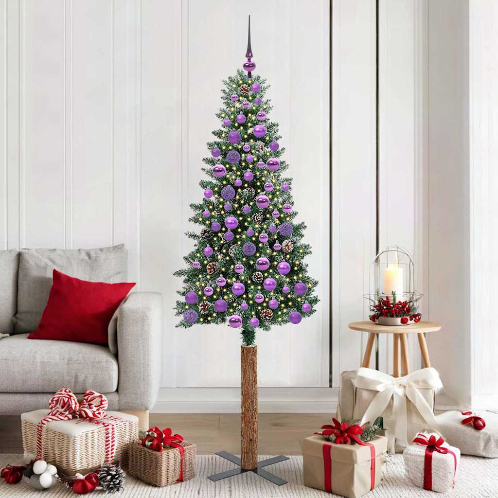 Sapin de Noël mince avec 300 LED Vert et blanc 180 cm - XIOS