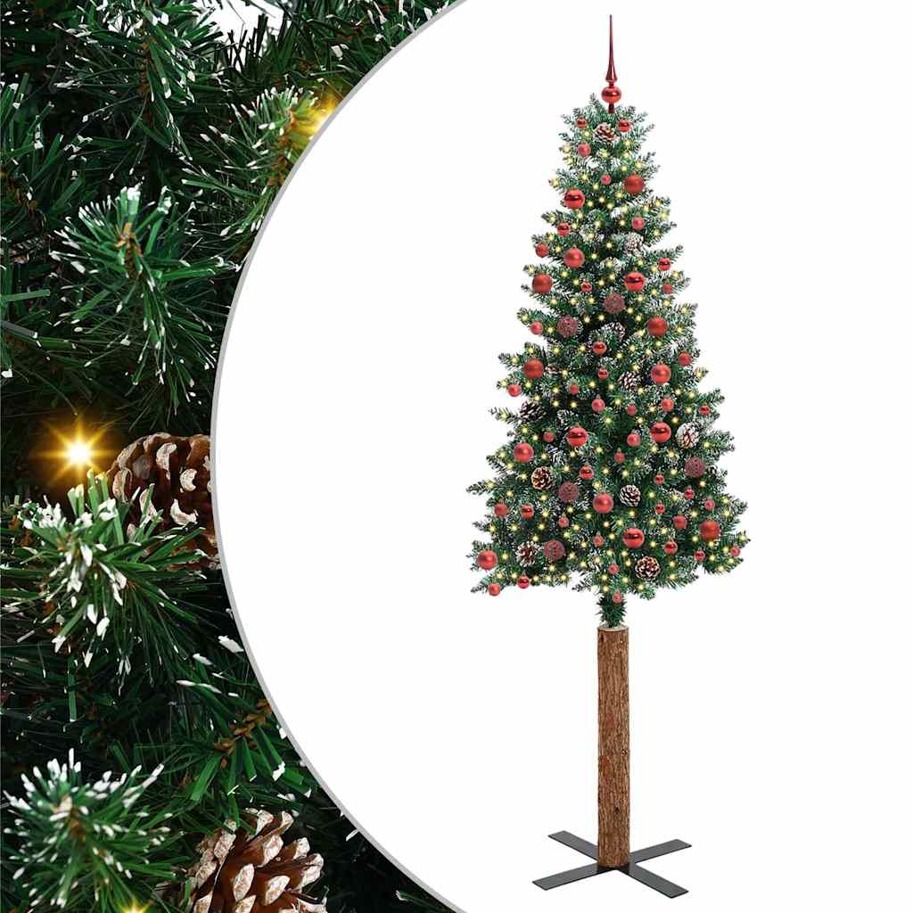 Sapin de Noël mince avec 300 LED Vert et blanc 210 cm - XIOS