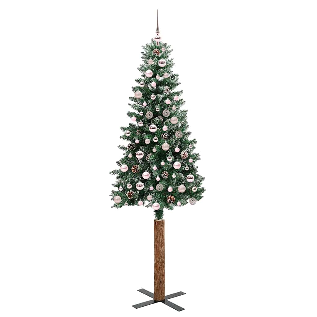 Sapin de Noël mince avec 300 LED Vert et blanc 210 cm - XIOS
