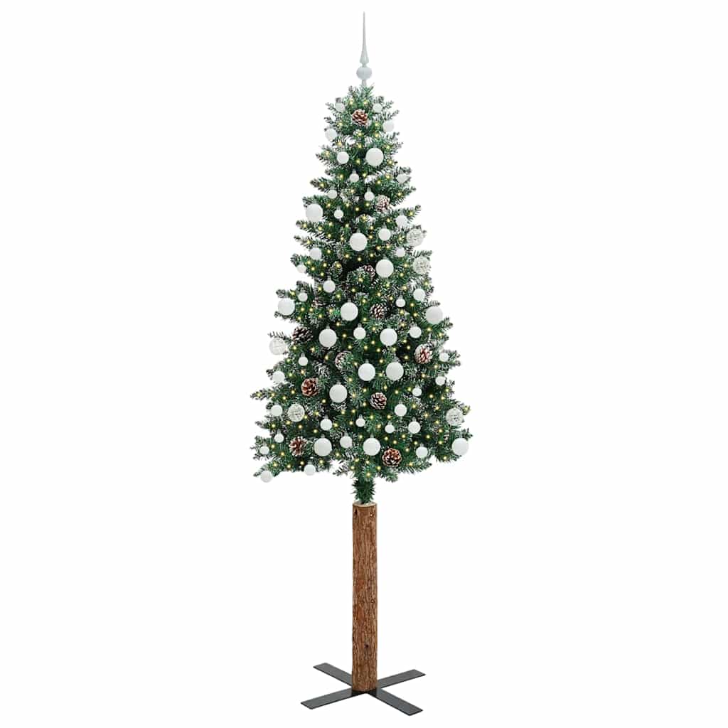 Sapin de Noël mince avec 300 LED Vert et blanc 210 cm - XIOS