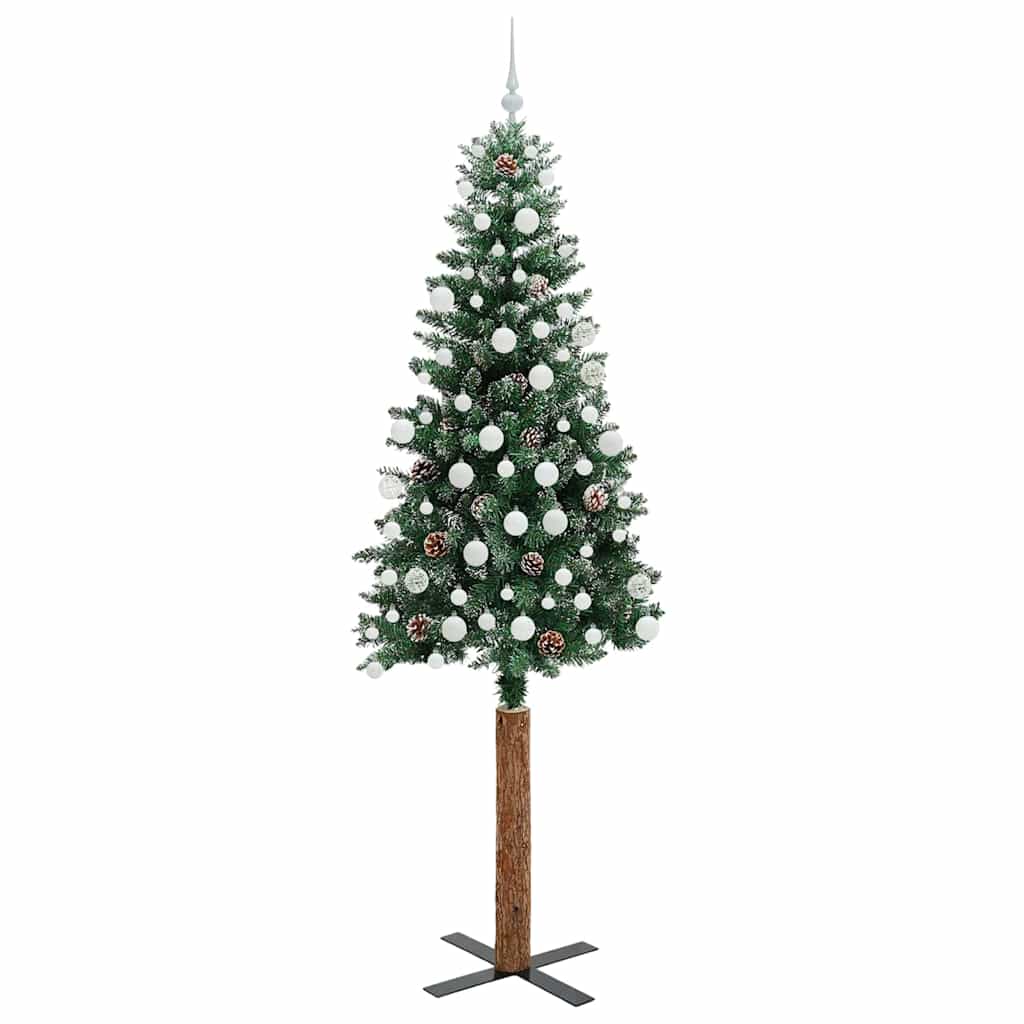 Sapin de Noël mince avec 300 LED Vert et blanc 210 cm - XIOS