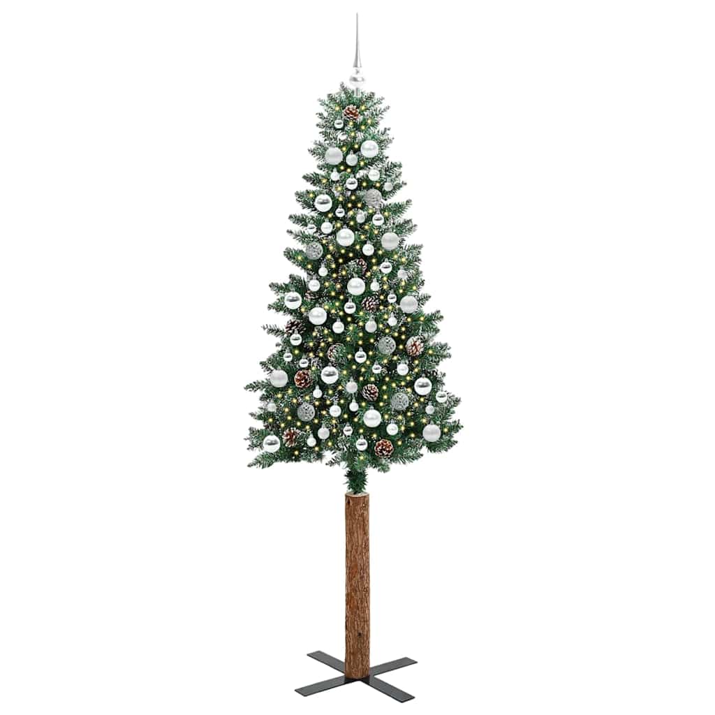 Sapin de Noël mince avec 300 LED Vert et blanc 210 cm - XIOS