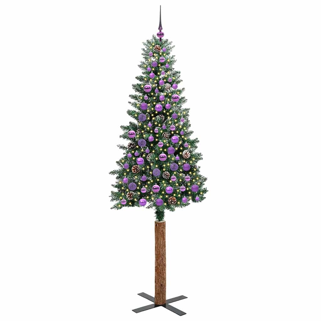 Sapin de Noël mince avec 300 LED Vert et blanc 210 cm - XIOS