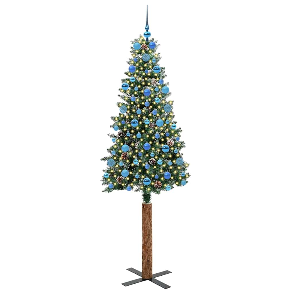 Sapin de Noël mince avec 300 LED Vert et blanc 210 cm - XIOS