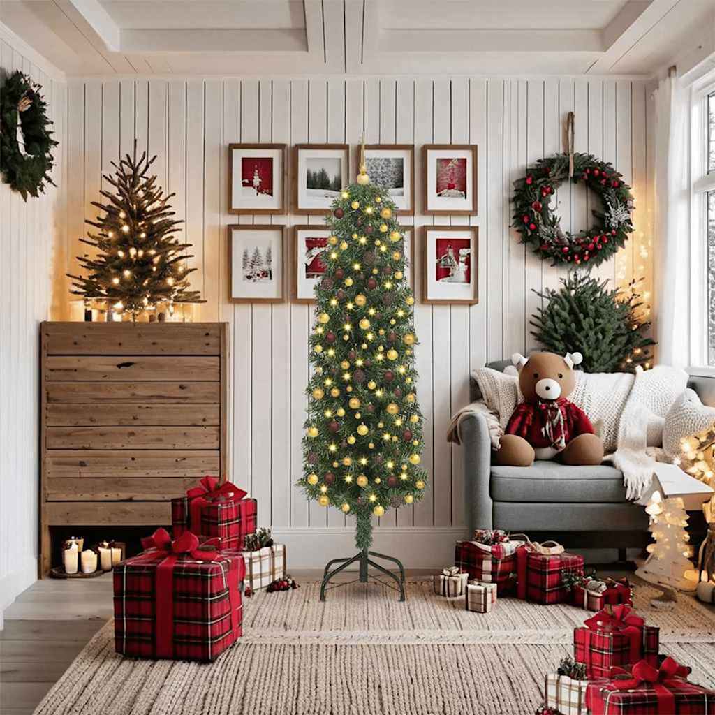 Sapin de Noël artificiel Vert 180 cm PVC et acier et plastique