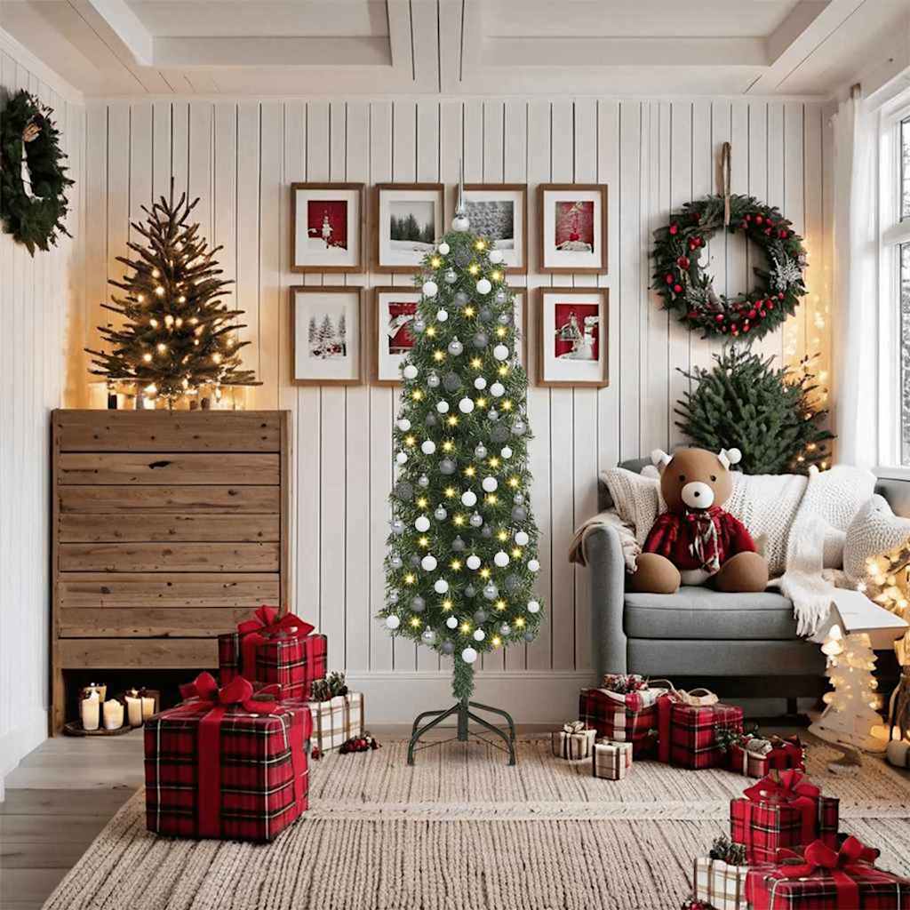 Sapin de Noël artificiel Vert 180 cm PVC et acier et plastique - XIOS