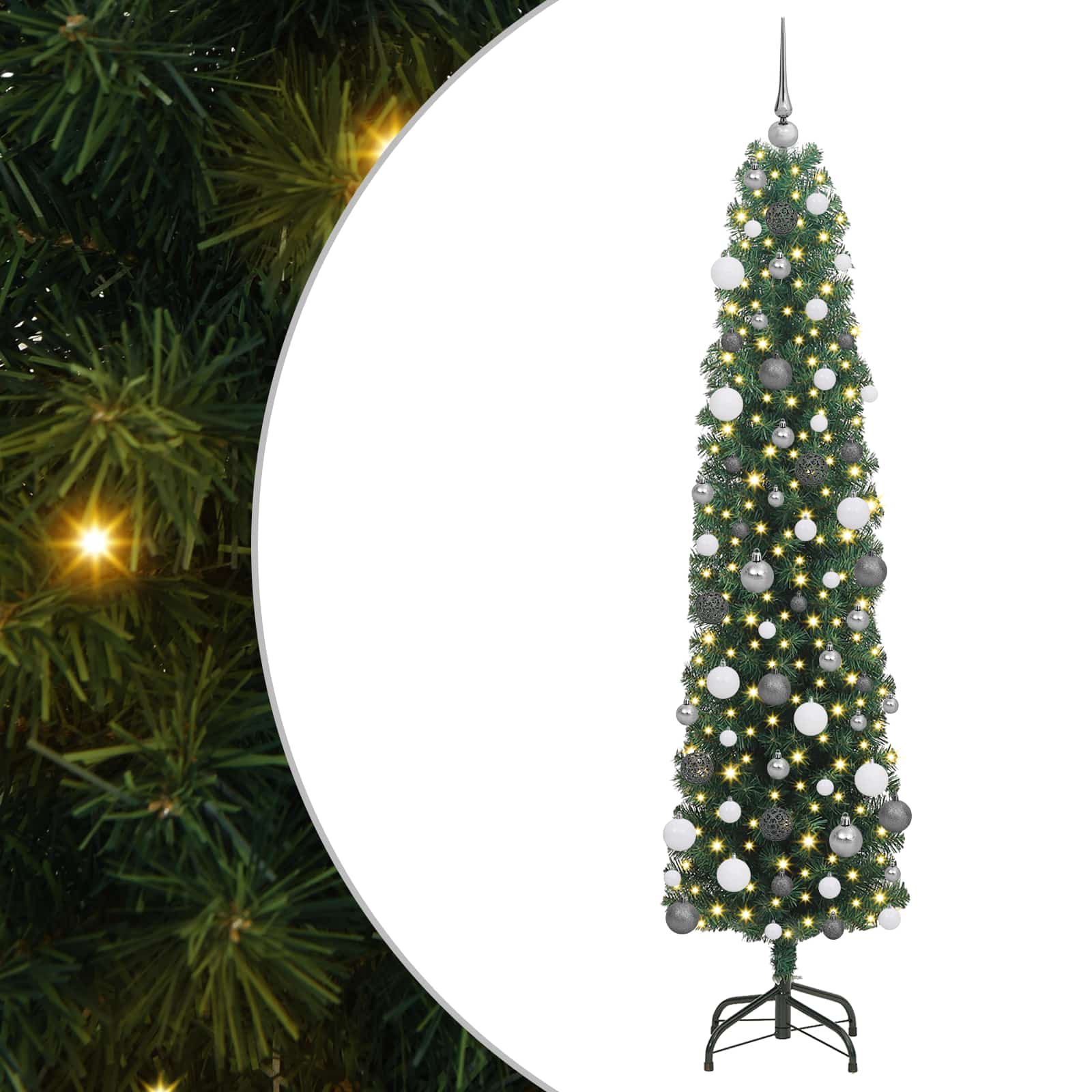 Sapin de Noël artificiel Vert 180 cm PVC et acier et plastique - XIOS