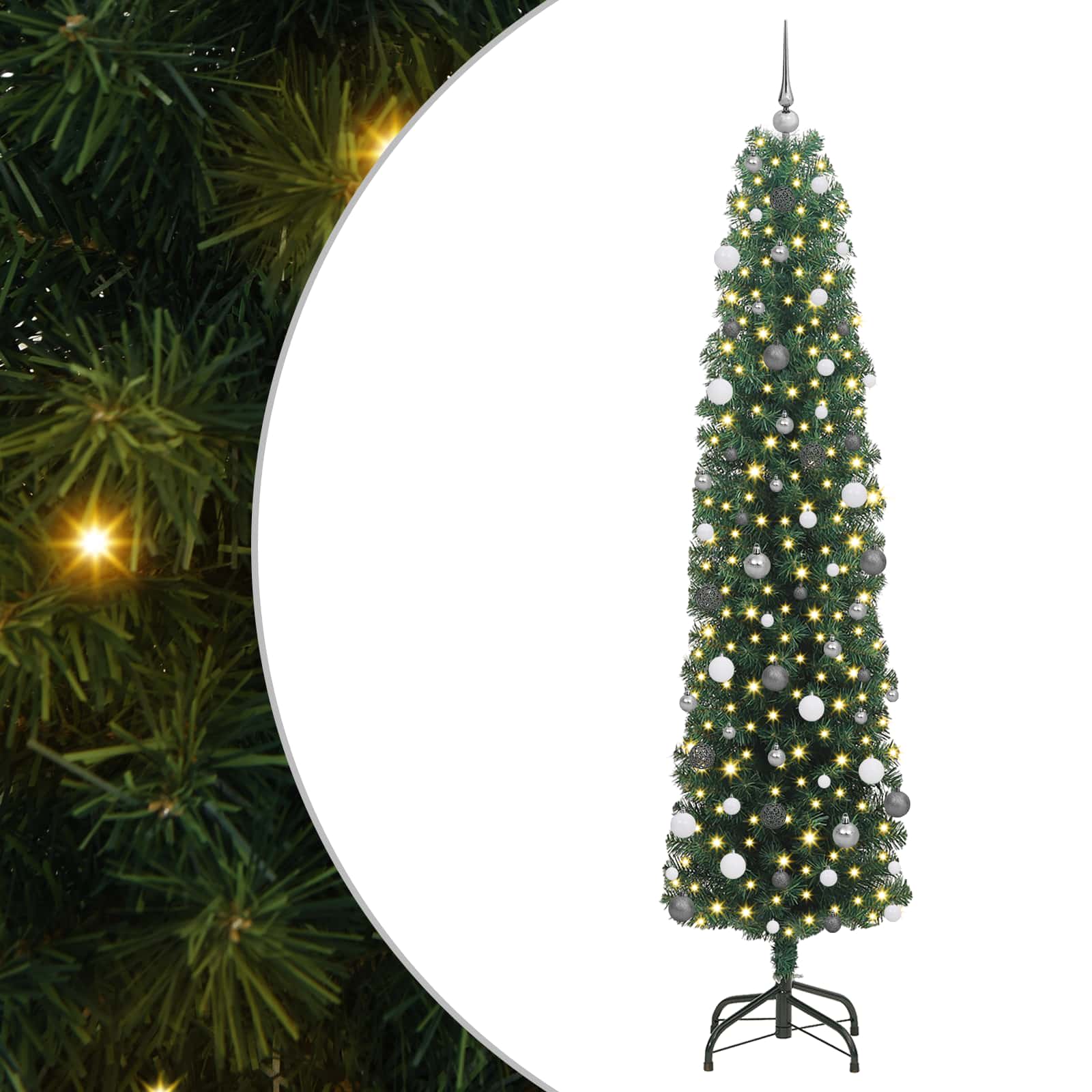 Sapin de Noël artificiel Vert 240 cm PVC et acier et plastique - XIOS