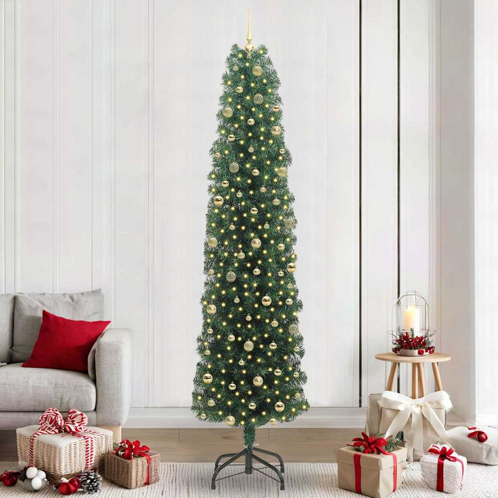 Sapin de Noël artificiel Vert 240 cm PVC et acier et plastique - XIOS