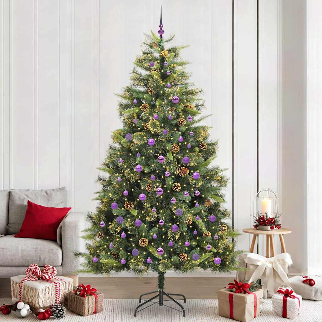 Sapin de Noël artificiel avec branches pliables et cônes 240 cm - XIOS