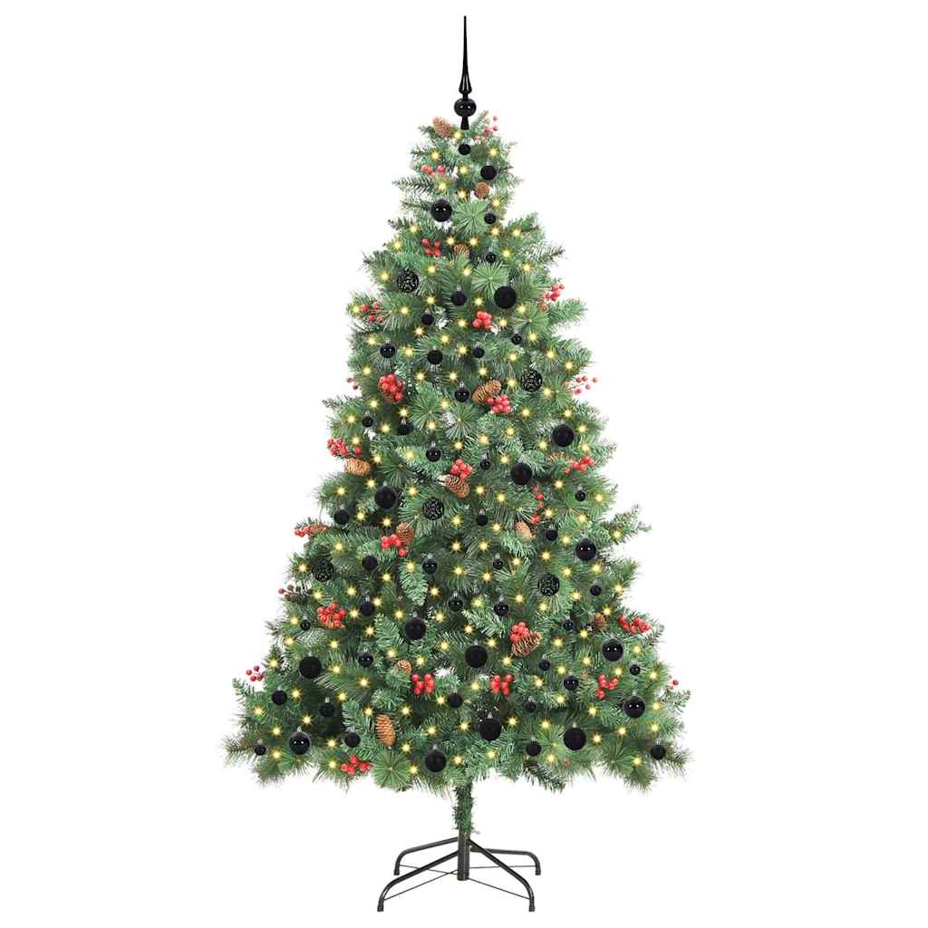 Sapin de Noël artificiel Vert 210 cm PVC et métal
