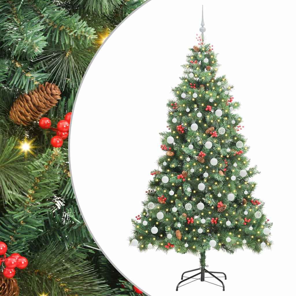 Sapin de Noël artificiel Vert 210 cm PVC et métal