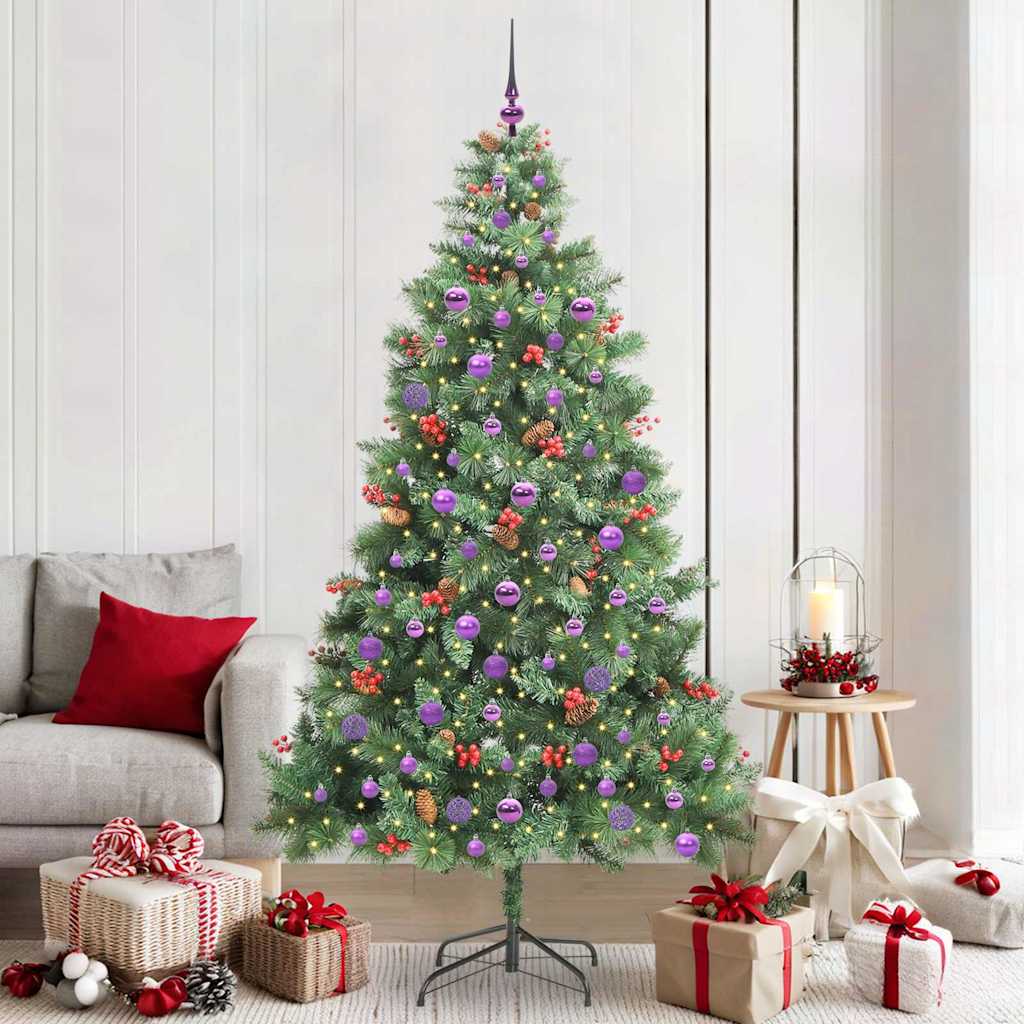 Sapin de Noël artificiel Vert 210 cm PVC et métal