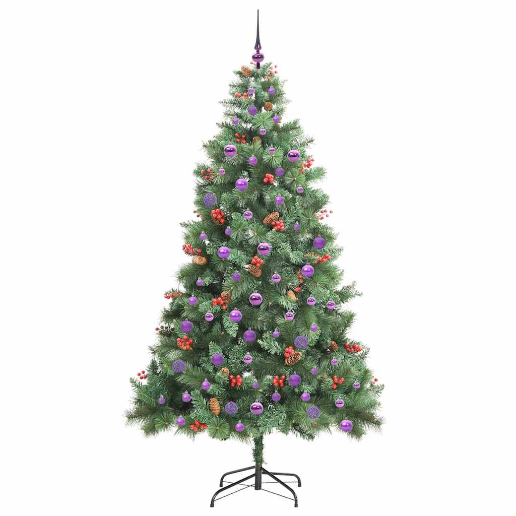Sapin de Noël artificiel Vert 210 cm PVC et métal