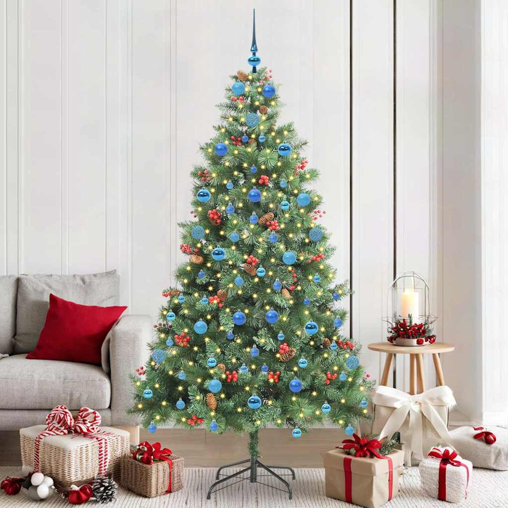 Sapin de Noël artificiel Vert 210 cm PVC et métal