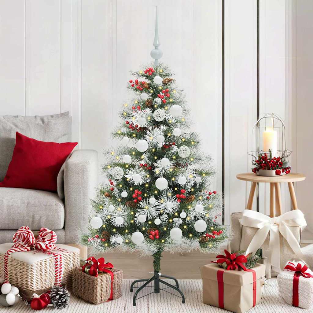 Sapin de Noël artificiel Vert et blanc 120 cm