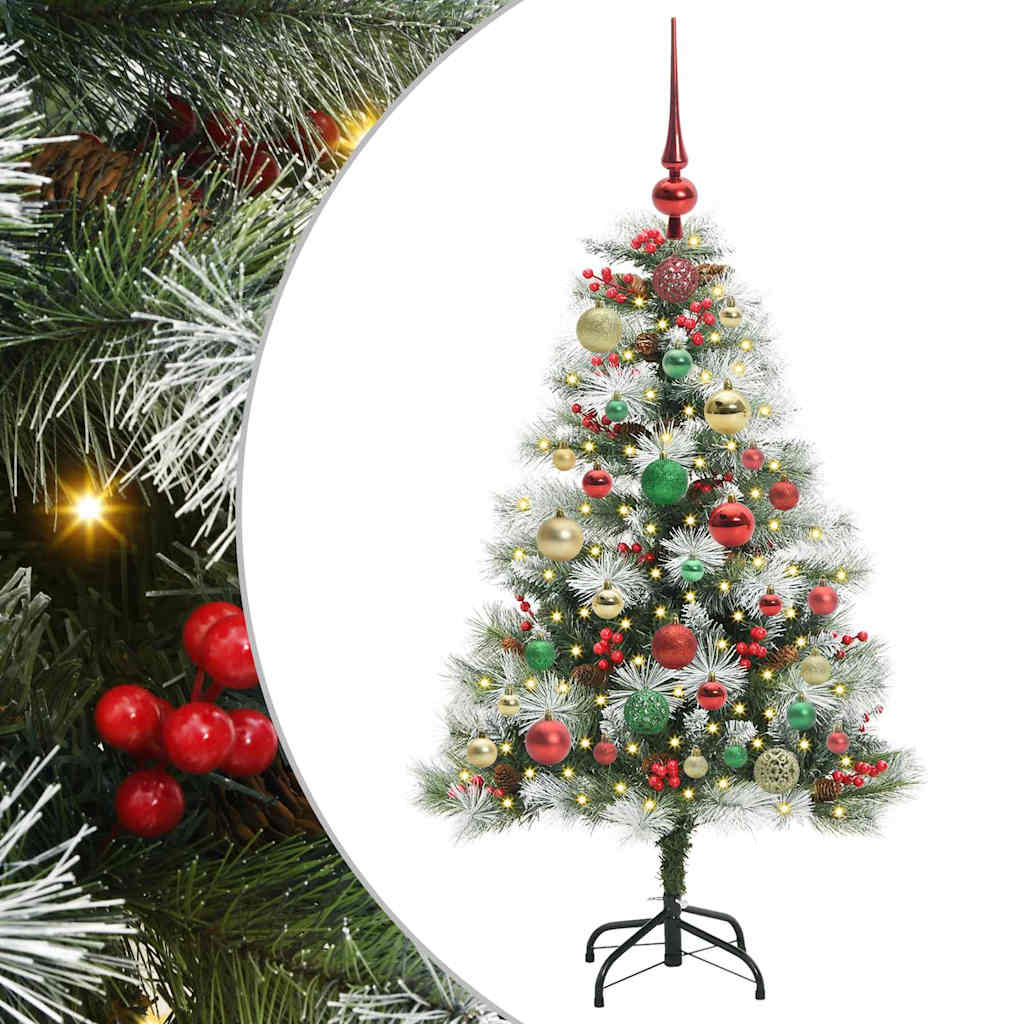 Sapin de Noël artificiel Vert et blanc 120 cm