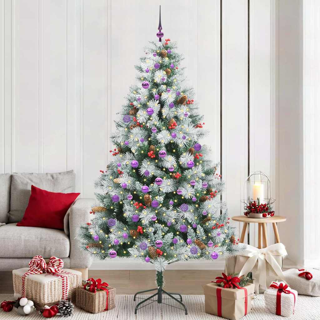 Sapin de Noël artificiel Vert et blanc 210 cm - XIOS
