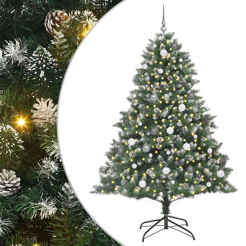 Sapin de Noël artificiel Vert 210 cm PVC, plastique et acier