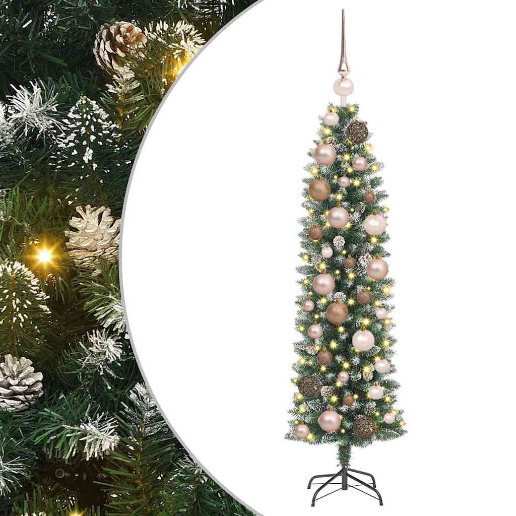 Arbre de Noël artificiel slim avec 150 LED Vert et blanc 120 cm - XIOS