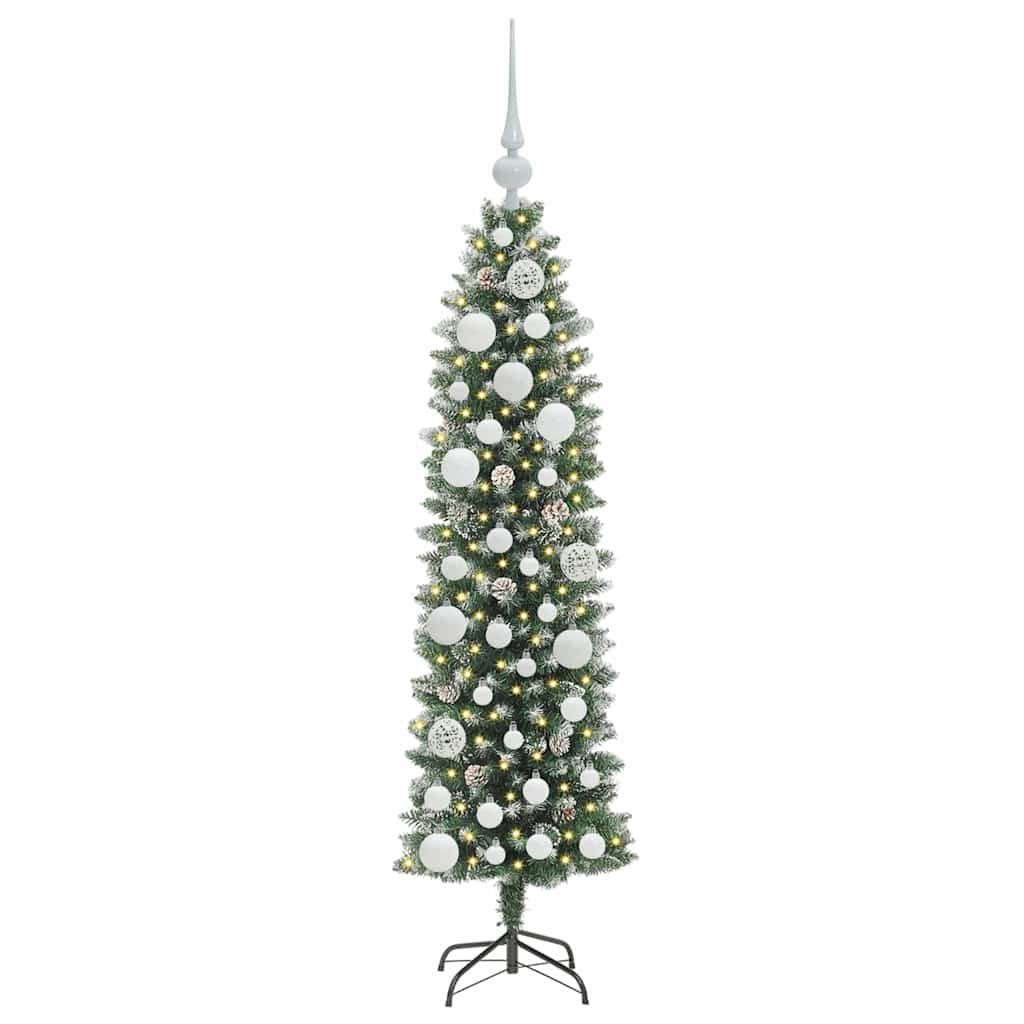 Arbre de Noël artificiel slim avec 150 LED Vert et blanc 120 cm - XIOS