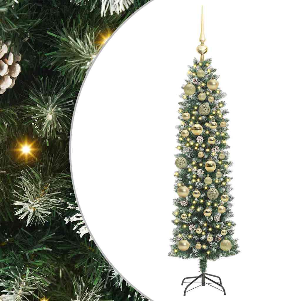 Arbre de Noël artificiel slim avec 150 LED Vert et blanc 120 cm - XIOS