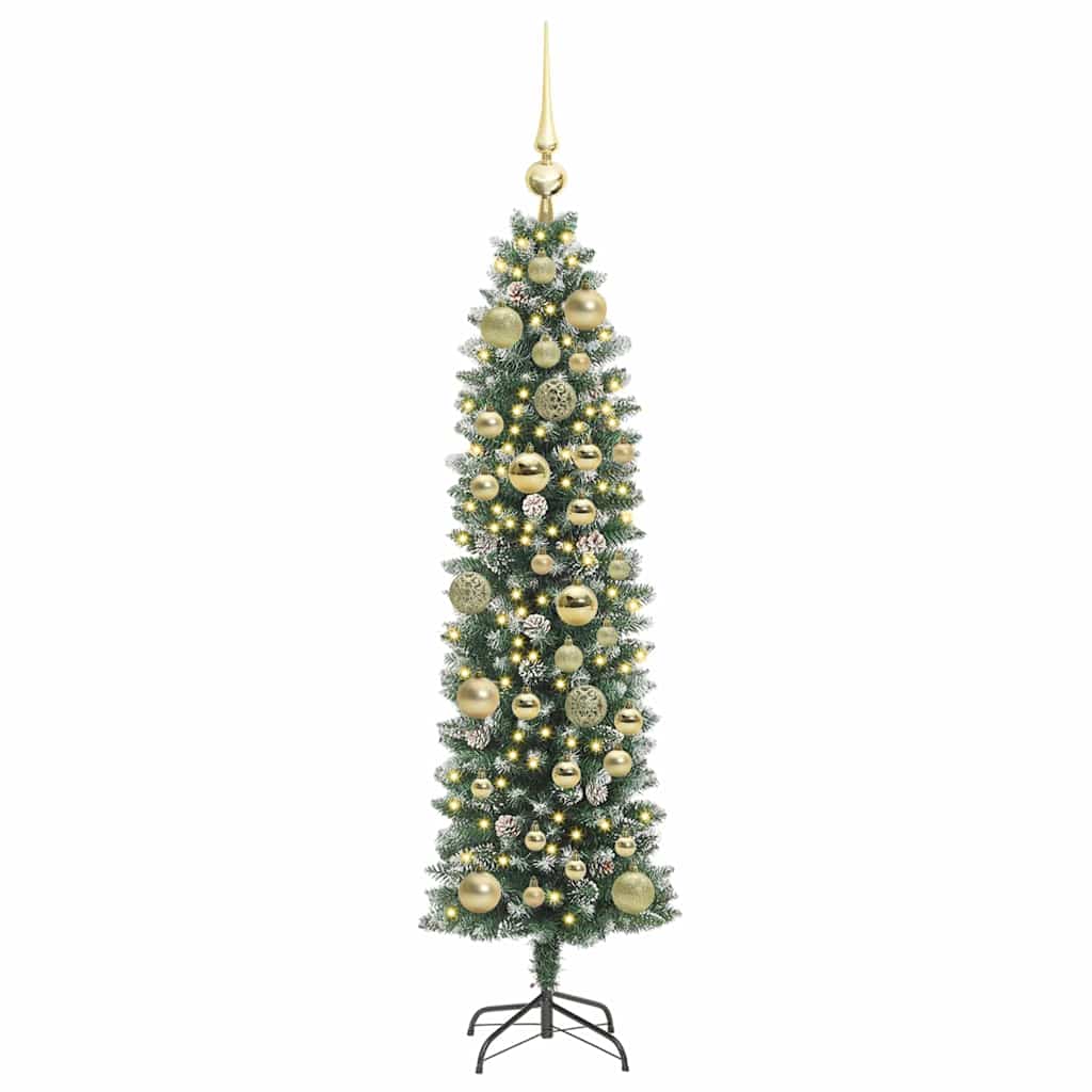 Arbre de Noël artificiel slim avec 150 LED Vert et blanc 120 cm - XIOS