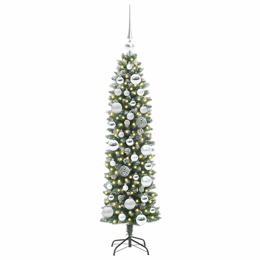 Arbre de Noël artificiel slim avec 150 LED Vert et blanc 120 cm - XIOS