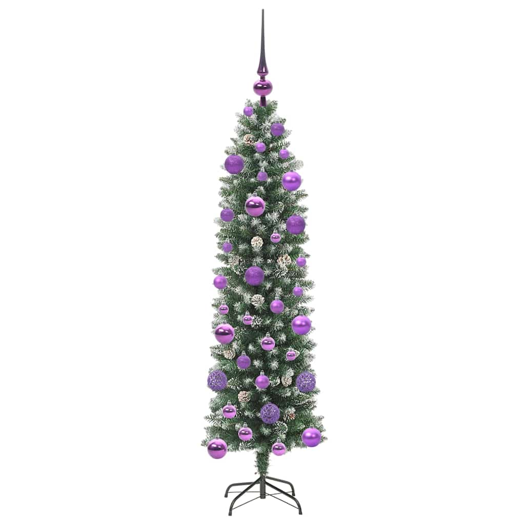 Arbre de Noël artificiel slim avec 150 LED Vert et blanc 120 cm - XIOS
