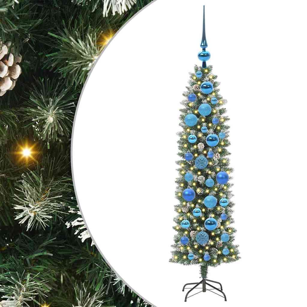 Arbre de Noël artificiel slim avec 150 LED Vert et blanc 120 cm - XIOS