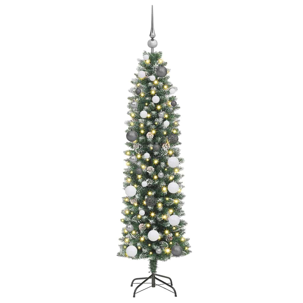 Arbre de Noël artificiel slim avec 150 LED Vert 150 cm - XIOS