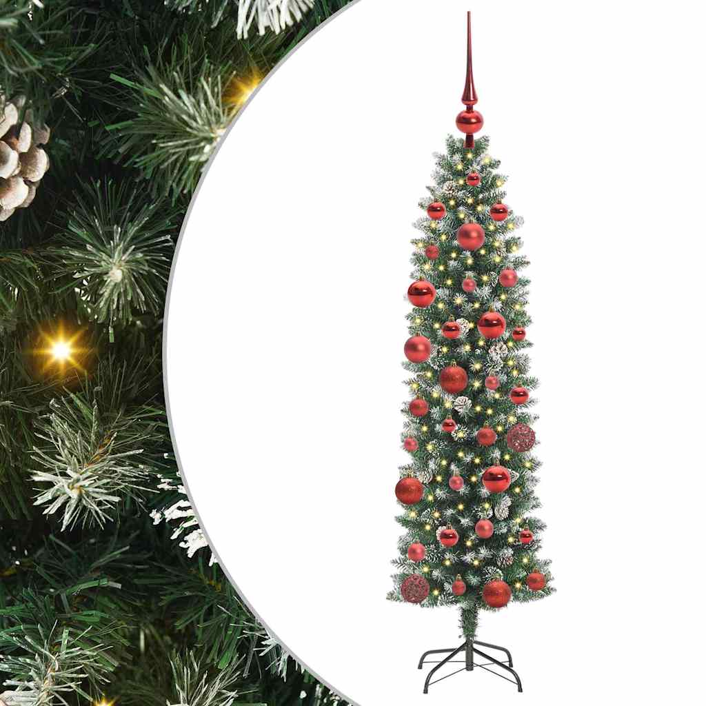 Arbre de Noël artificiel slim avec 150 LED Vert et blanc 150 cm - XIOS