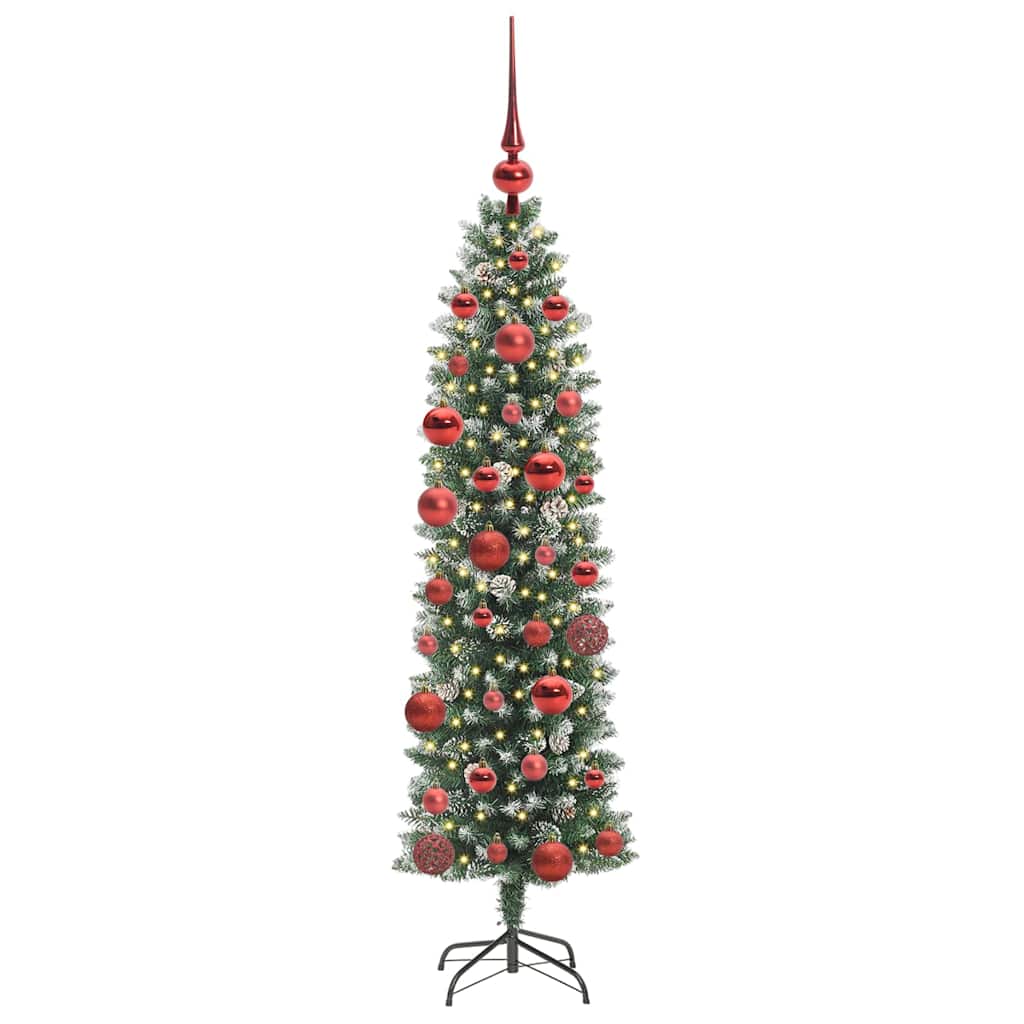 Arbre de Noël artificiel slim avec 150 LED Vert et blanc 150 cm - XIOS