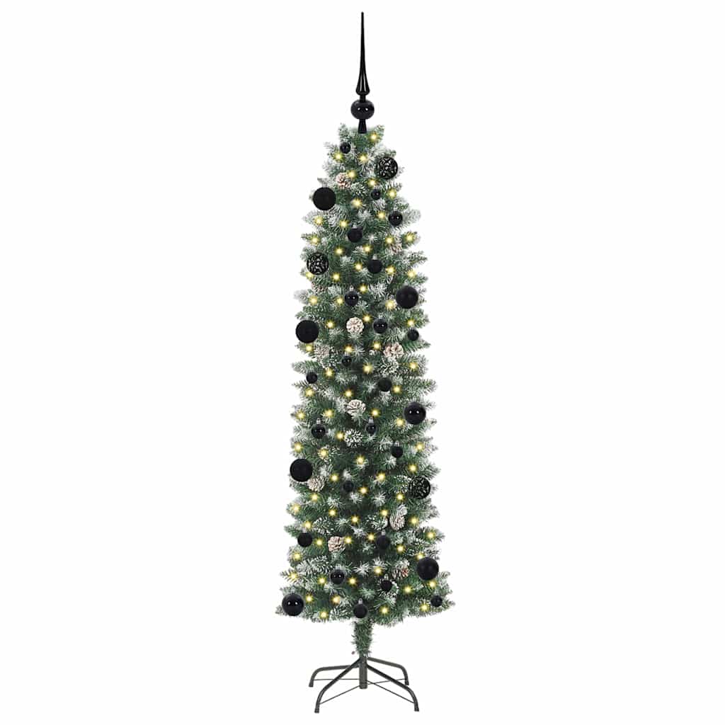 Arbre de Noël artificiel slim avec 150 LED Vert et blanc 150 cm - XIOS