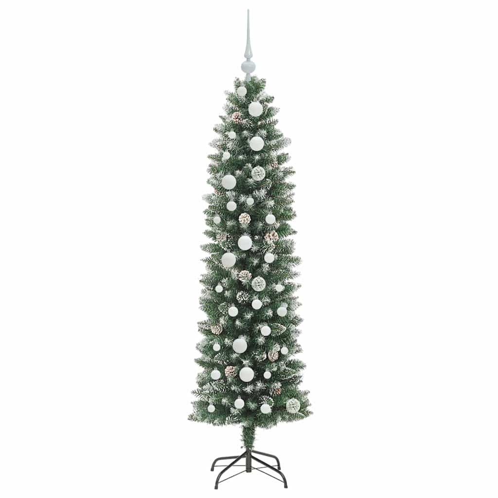 Arbre de Noël artificiel slim avec 150 LED Vert et blanc 150 cm - XIOS