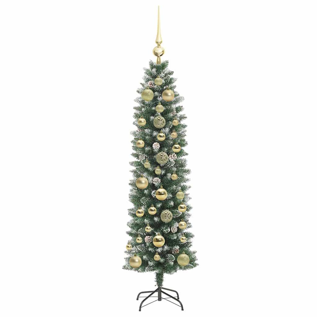 Arbre de Noël artificiel slim avec 150 LED Vert et blanc 150 cm - XIOS