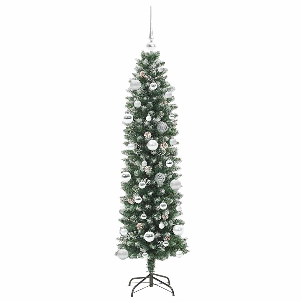 Arbre de Noël artificiel slim avec 150 LED Vert et blanc 150 cm - XIOS
